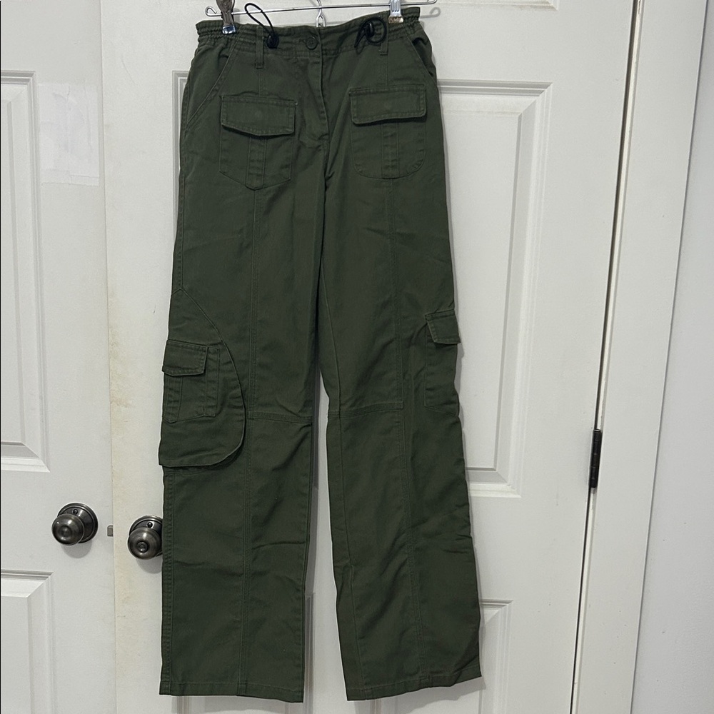 J. Galt Cargo Pants size small olive green adjustable elastic waist Pakistan